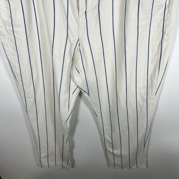 American Eagle Momjean White Blue Striped Plus Size 18 Boho‎ Casual Beach - Picture 4 of 9